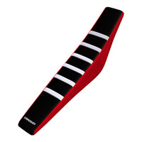 Strike seats Honda CRF110F 19-23/CRF125F 19-23 WHITE/BLACK/RED Gripper Ribbed Seat Cover