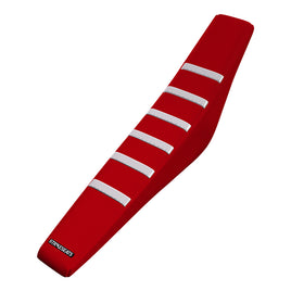 Strike seats Honda CRF110F 19-23/CRF125F 19-23 WHITE/BLACK/RED Gripper Ribbed Seat Cover
