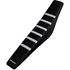 Strike seat cover Yamaha PW50 85-22 WHITE/BLACK/BLACK Gripper Ribbed