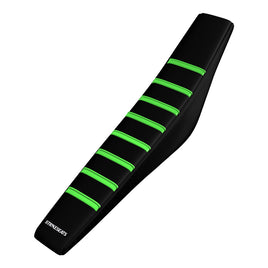 Strike seats Kawasaki KLX110 02-23/KX65 00-23 GREEN/BLACK/BLACK Gripper Pleated Seat Cover