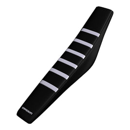 Strike seat Kawasaki KLX110 02-23/KX65 00-23 WHITE/BLACK/BLACK Gripper Ribbed Seat Cover